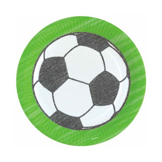 Platos Fútbol Plastic Free 23 cm, Pack 8 u.