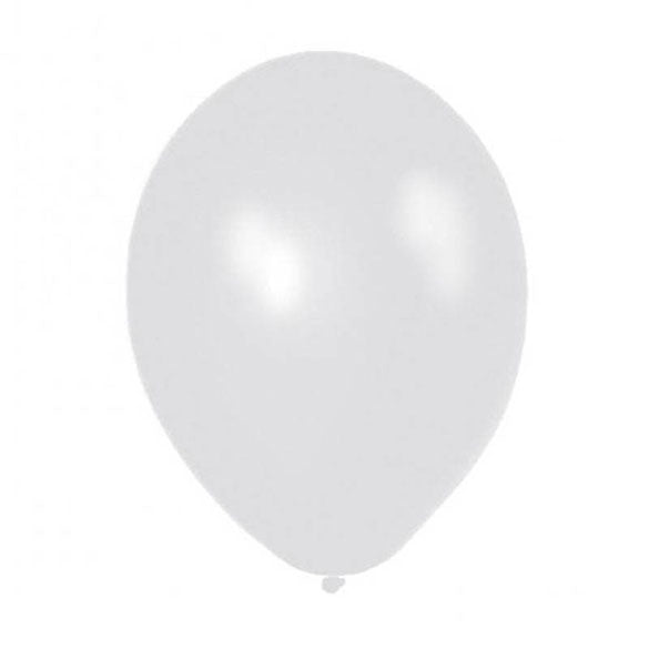 Globos de látex Plateados Metalizados lisos 30 cm. Pack 12 u.
