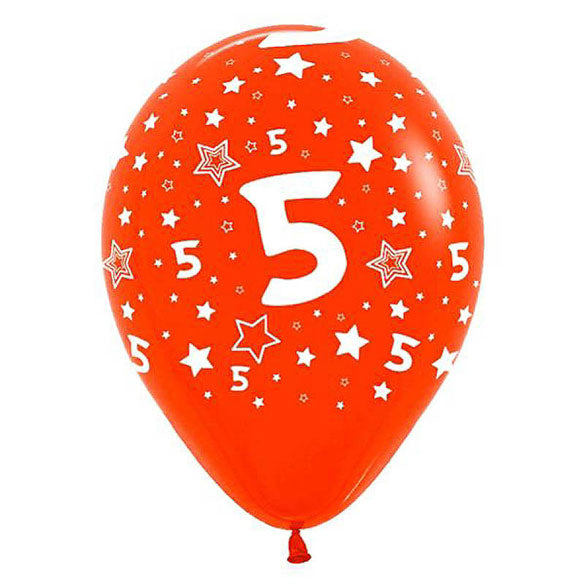 Globos de látex 5 años colores surtidos. Pack 12 u.