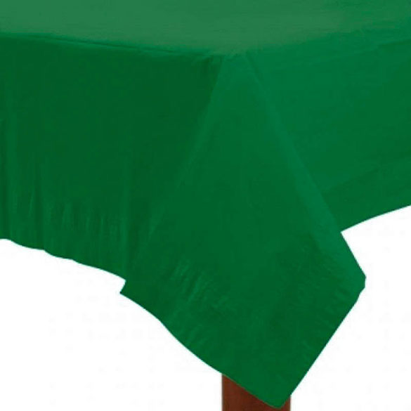 Mantel liso verde 274 x 137 cm impermeable, Pack 1 u.