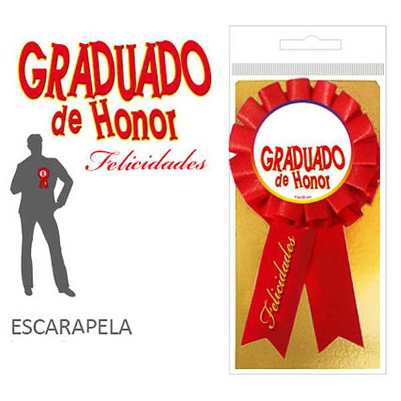 Escarapela graduado - mensaje graduación