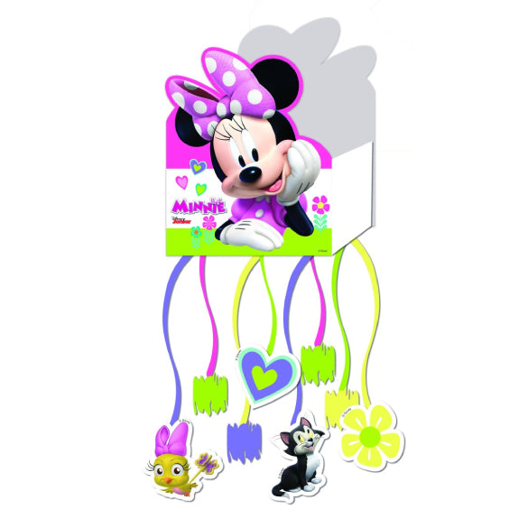 Piñata pequeña Minnie Mouse roja, plegable papel cartón