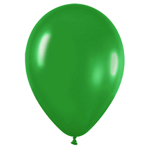 Globos de látex Verde Selva lisos 30 cm. Pack 12 u.