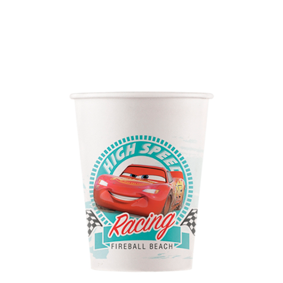 Vasos Cars Plasic Free 200 ml, Pack 8 u.