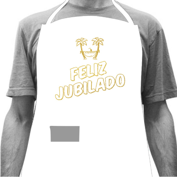 Delantal blanco Feliz jubilado