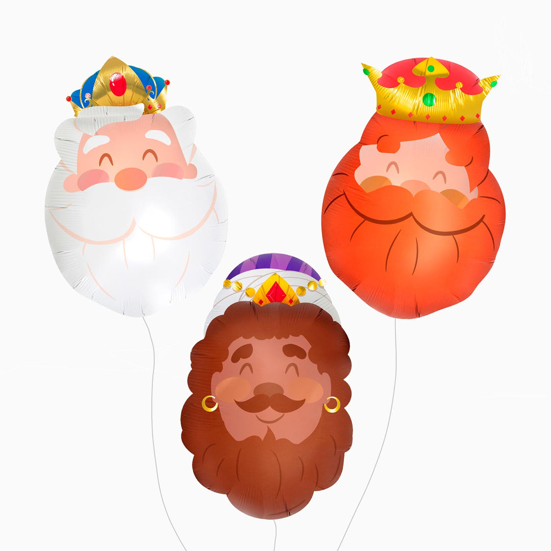 Globos foil Reyes Magos - pack 3 uds.