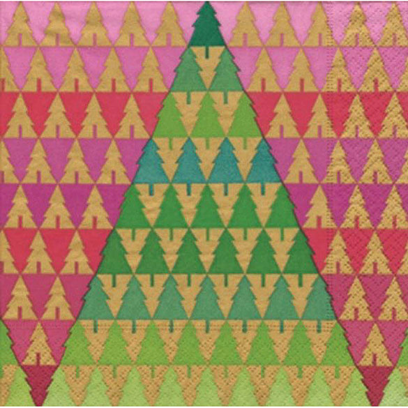 Servilletas Árboles Navidad 33 x 33 cm, Pack 20 u.