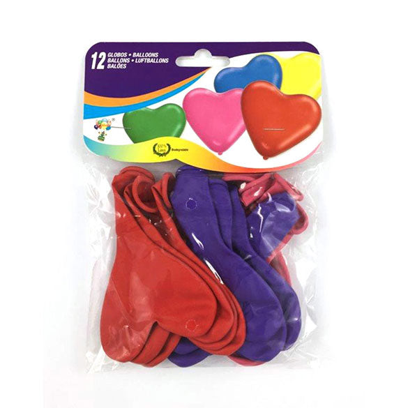 Pack 12 globos látex Corazón