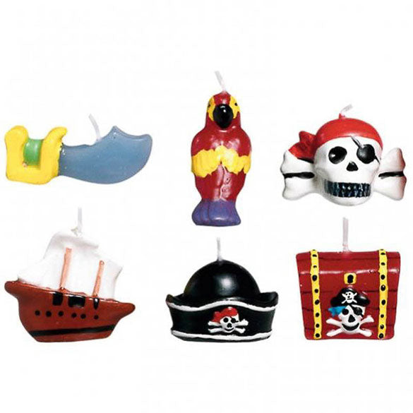 Velas cumpleaños Piratas, Pack 6 u.