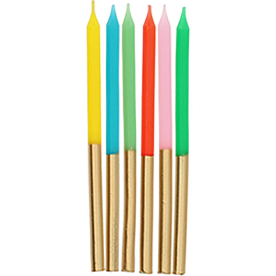 Velas cumpleaños con porta velas, Pack 24 u.