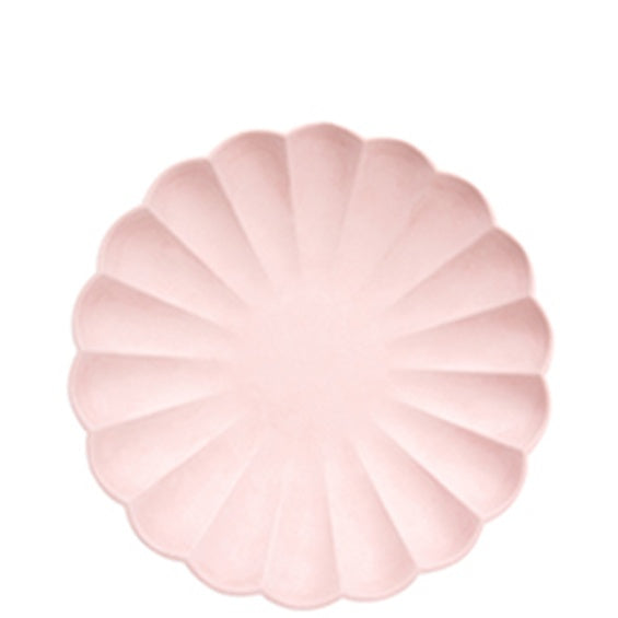 Platos Rosa pastel moldeados 19 cm. ecológicos, Pack 8 u.