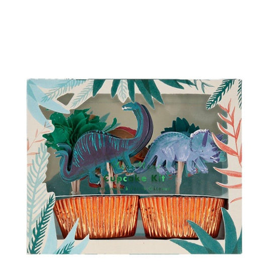Cápsulas y decoración cupcakes Dinosaurios, Pack 24/24 u.
