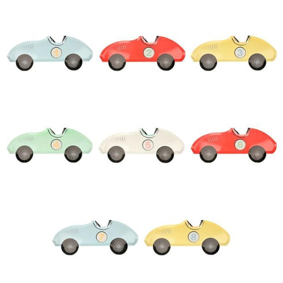 Platos Coches de Carreras Vintage, Pack 8 u.