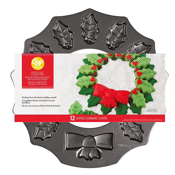 Molde para galletas corona de navidad de 38 cm, Wilton , 12 cavidades