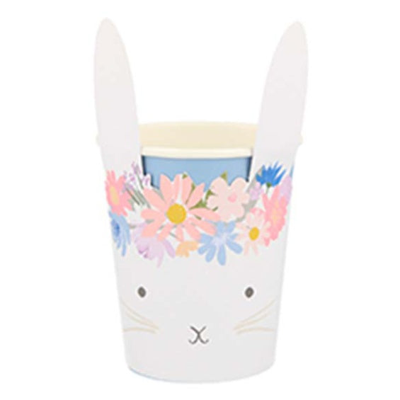 Vasos Conejos Florales 265 ml, Pack 8 u.