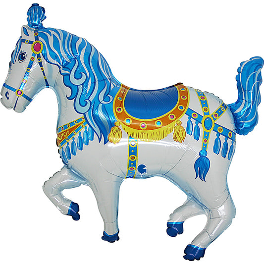 Globo foil caballo circo azul