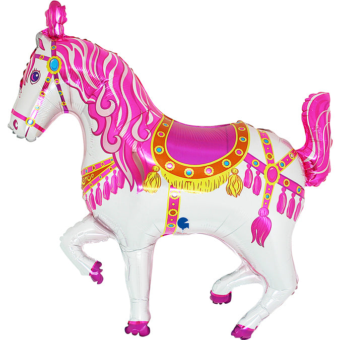 Globo foil caballo circo fucsia