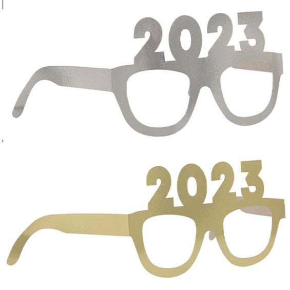 Gafas Año Nuevo 2023 de cartón, Pack 4 u.