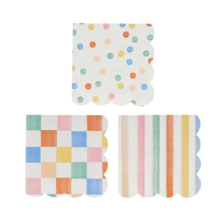Servilletas patrones 3 diseños 25 x 25 cm. Pack 16 u.