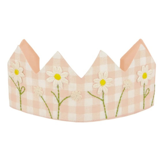 Corona de flores vichy y margaritas