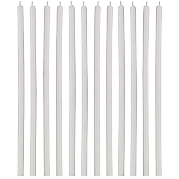 Velas cumpleaños largas blancas, Pack 12 u.