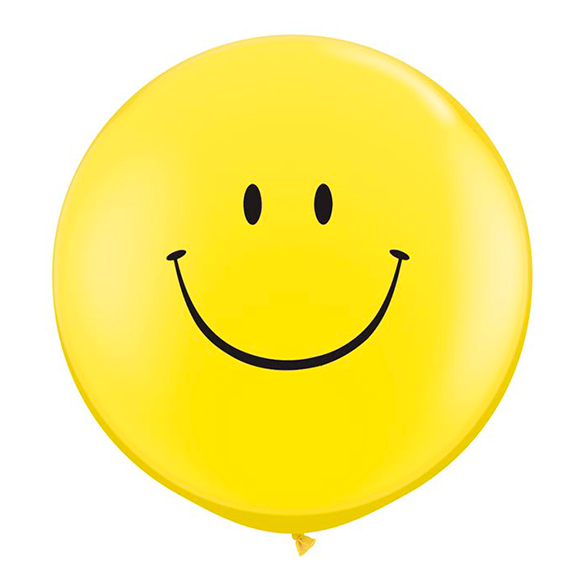 Globo de látex Smile o Sonrisita amarillo 100 cm. 1 unidad
