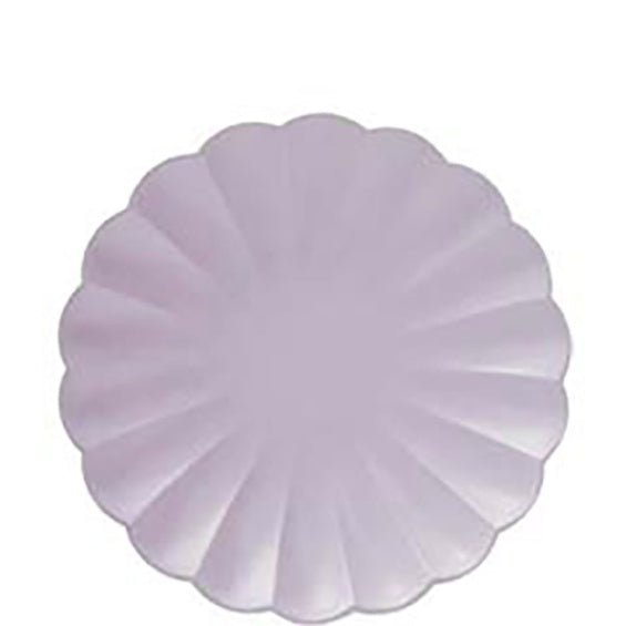 Platos lavanda forma Flor 20 cm. compostables, Pack 8 u.