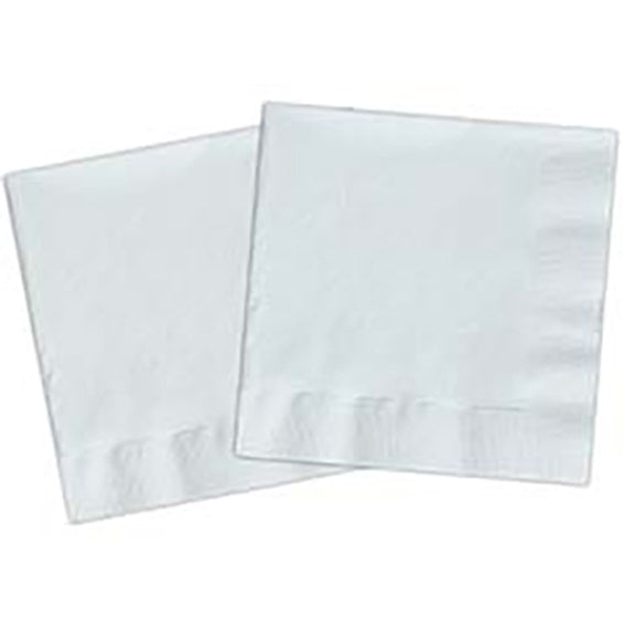 Servilletas lisas blancas 33 x 33 cm compostables, Pack 20 u.
