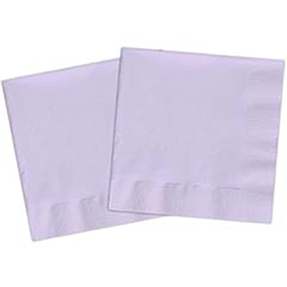 Servilletas lisas lavanda 33 x 33 cm compostables, Pack 20 u.