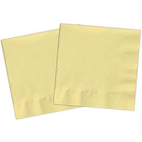 Servilletas lisas mostaza 33 x 33 cm compostables, Pack 20 u.