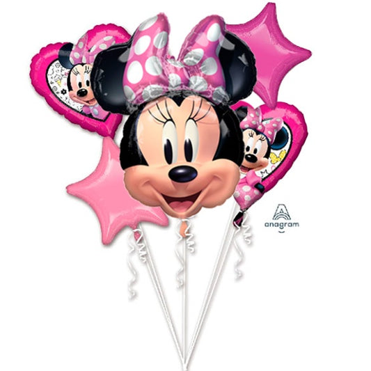 Ramo de 5 globos metálicos Minnie Mouse