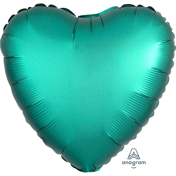 Globo Corazón Verde Jade Satín