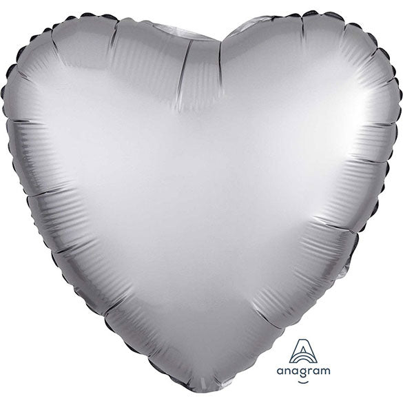 Globo Corazón Plata Satín