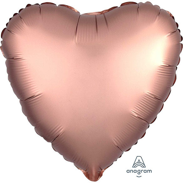 Globo Corazón Rosa Oro Satín