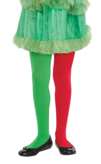 Medias panty verde y roja elfo T/s-m