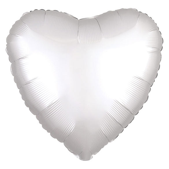 Globo Corazón Blanco Satín