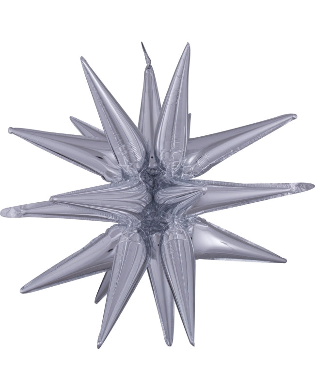 Globo foil estrella 3D plateada para inflar con aire