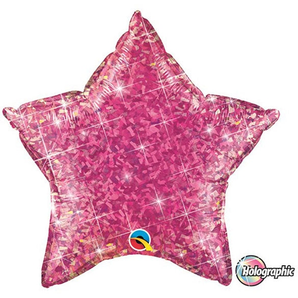 Globo Estrella holográfica Magenta