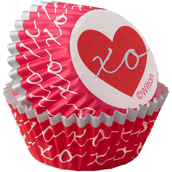 Cápsulas mini cupcakes corazones Wilton, Pack 100 u.