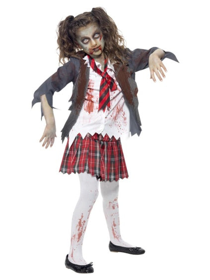 Disfraz colegiala zombi, completo