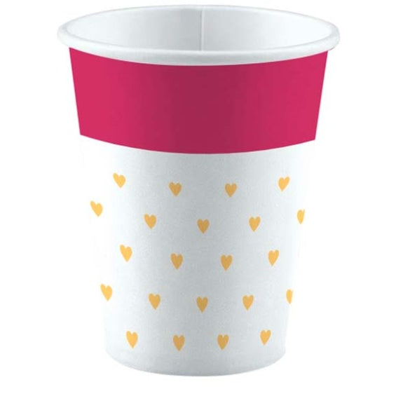 Vasos Corazones 266 ml, Pack 8 u.