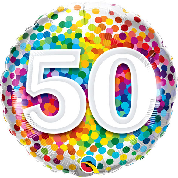 Globo 50 años confeti