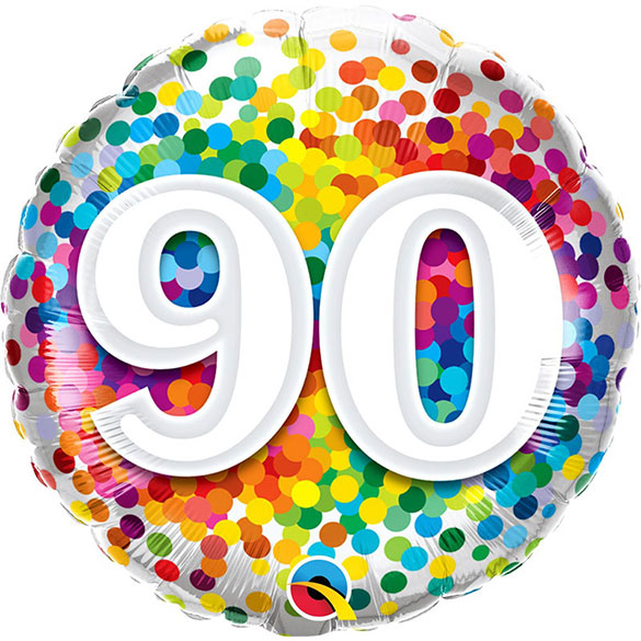 Globo 90 años confeti