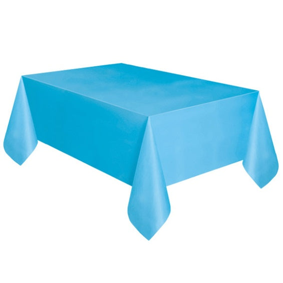 Mantel liso celeste 274 x 137 cm impermeable, Pack 1 u.
