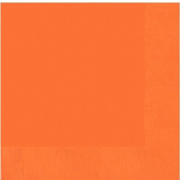 Servilletas lisas naranja 33 x 33 cm, Pack 20 u.