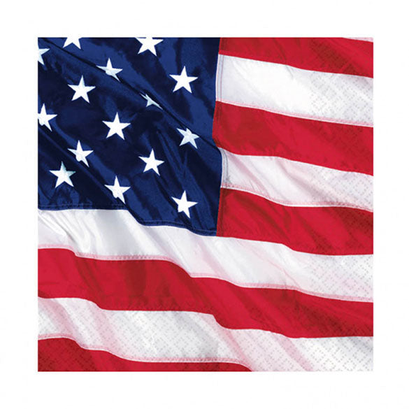 Servilletas Bandera USA 33 x 33 cm, Pack 16 u.