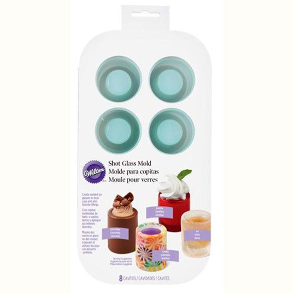 Molde vasos redondos silicona, 8 cavidades, Wilton