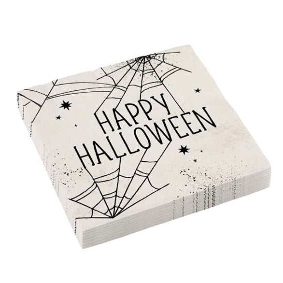 Servilletas Telarañas Happy Halloween 33 x 33 cm, Pack 16 u.