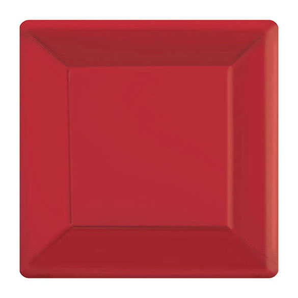 Platos rojos 18 x 18 cm, Pack 20 u.
