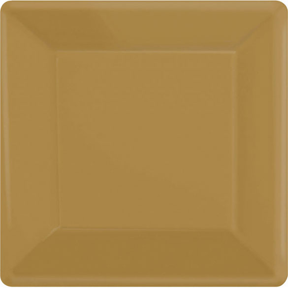 Platos dorados 25 x 25 cm, Pack 20 u.